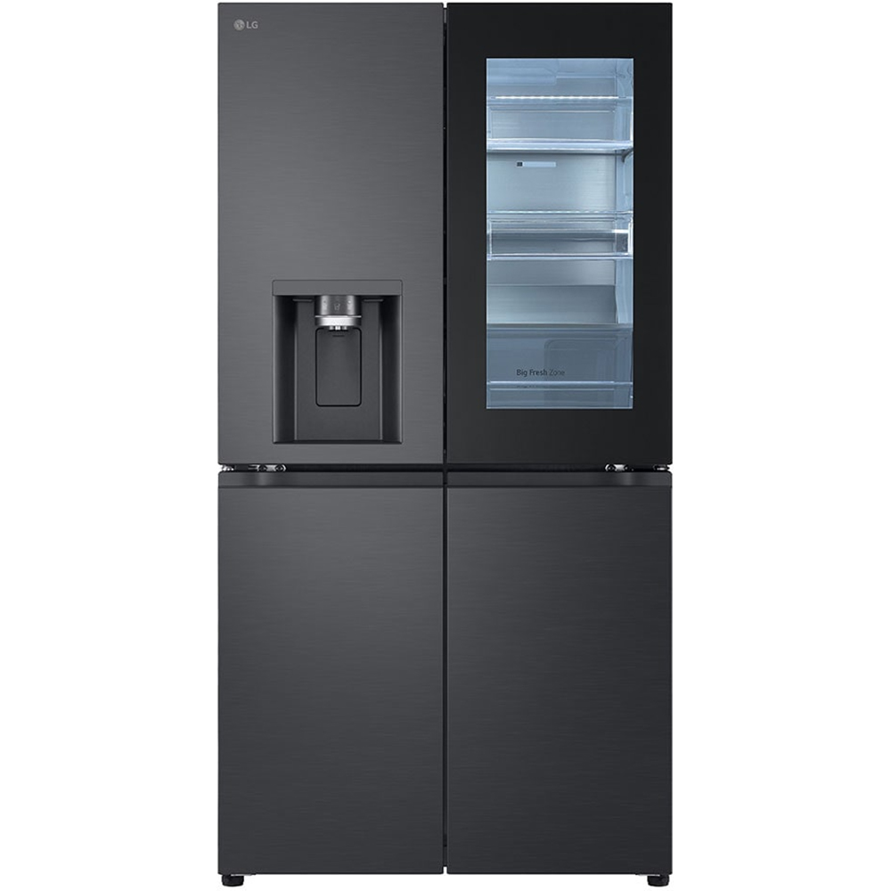 Side by Side LG GMG960EVEE, No Frost, InstaView, 638 l, H 179 cm, Clasa E, Dozator apa, negru