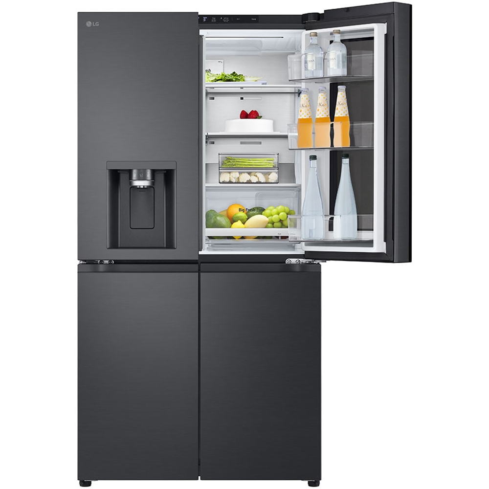 Side by Side LG GMG960EVEE, No Frost, InstaView, 638 l, H 179 cm, Clasa E, Dozator apa, negru