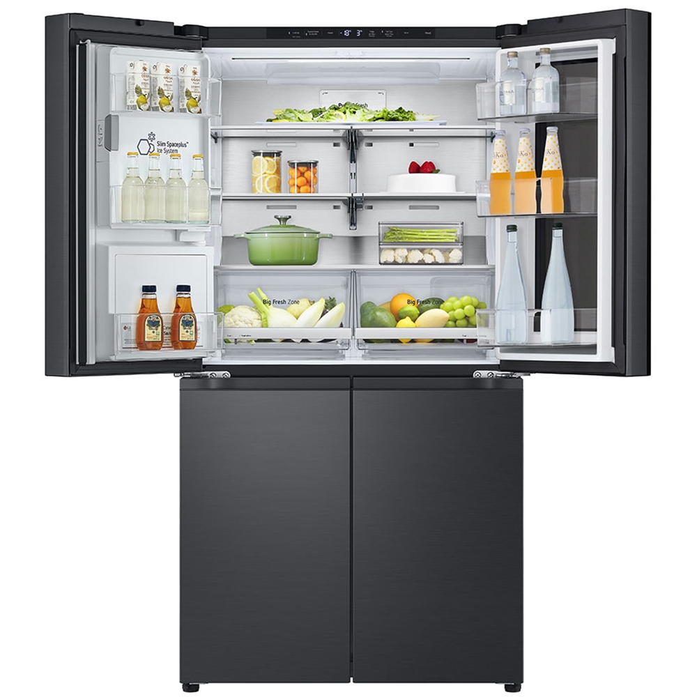 Side by Side LG GMG960EVEE, No Frost, InstaView, 638 l, H 179 cm, Clasa E, Dozator apa, negru