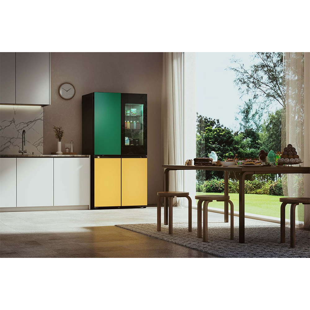 Side by Side LG GMV960NNME, No Frost, MoodUP, 617 l, H 187 cm, Clasa E, Wi-Fi, multicolor