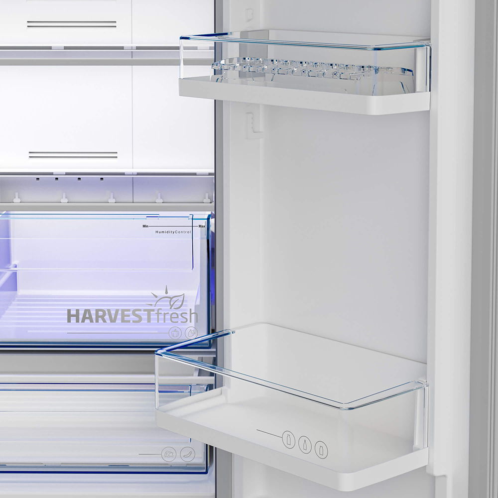 Side by Side BEKO GN1416240XPN, No Frost, 572 l, H 182 cm, Clasa E, inox