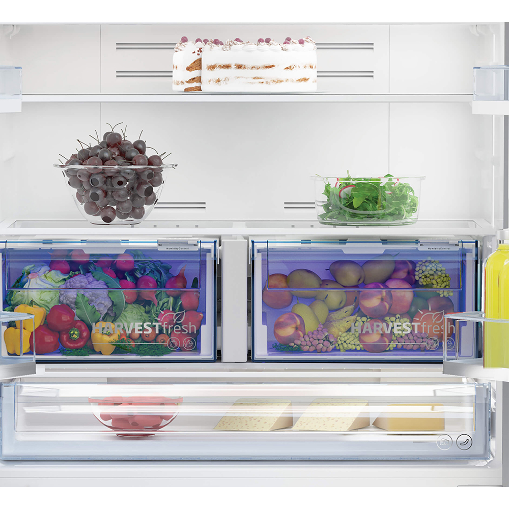 Side by Side BEKO GN1416240XPN, No Frost, 572 l, H 182 cm, Clasa E, inox