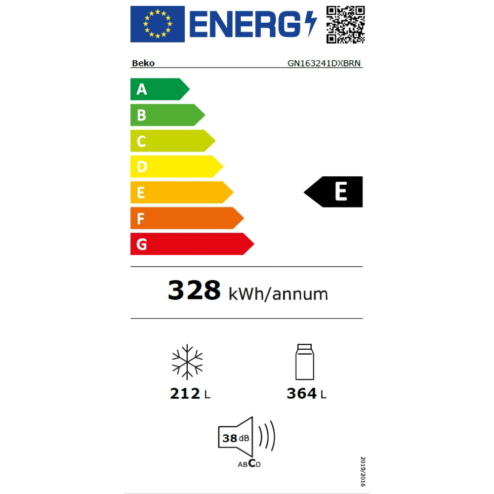 Side by Side BEKO GN163241DXBRN, NeoFrost Dual Cooling, 576 l, H 179 cm, Clasa E, Dozator apa, dark inox