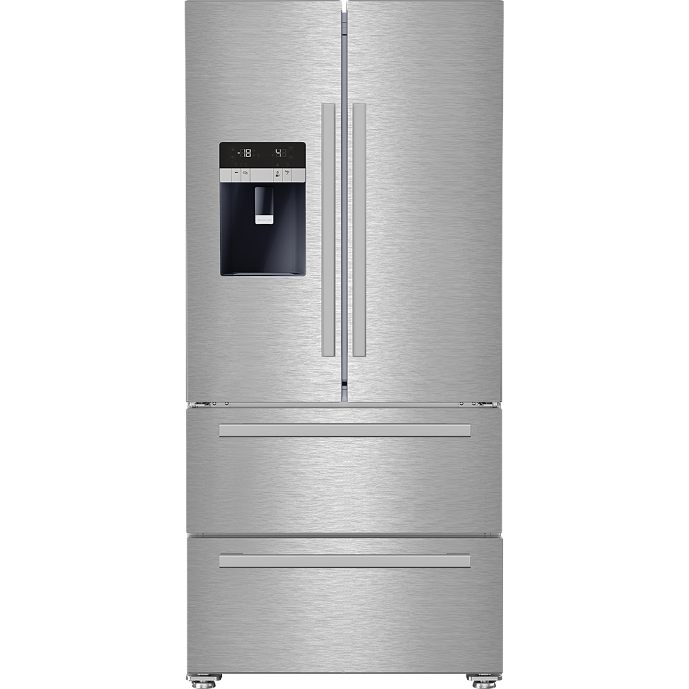 Side by Side GRUNDIG GQN1240XN, No Frost, 539 l, H 182 cm, Clasa E, Dozator apa, inox