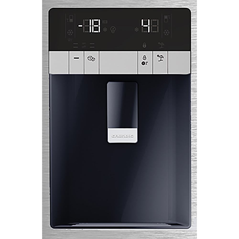 Side by Side GRUNDIG GQN1240XN, No Frost, 539 l, H 182 cm, Clasa E, Dozator apa, inox