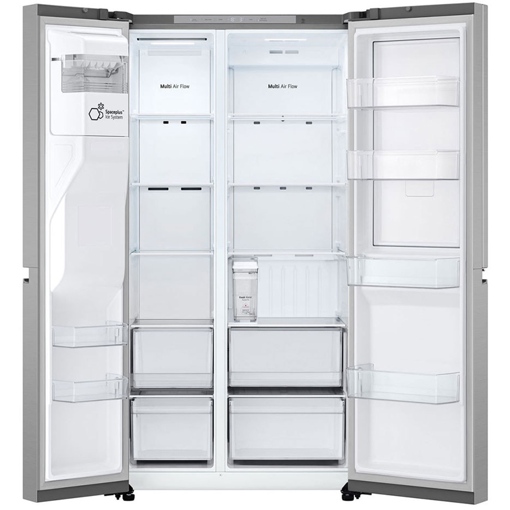 Side by Side LG GSJC41PYPE, No Frost, 641 l, H 179 cm, Clasa E, Dozator apa, argintiu