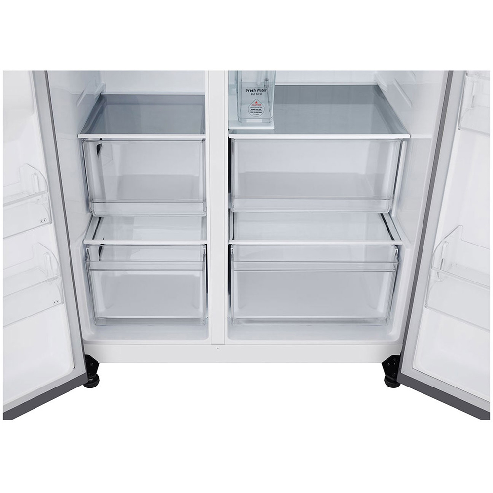 Side by Side LG GSJC41PYPE, No Frost, 641 l, H 179 cm, Clasa E, Dozator apa, argintiu