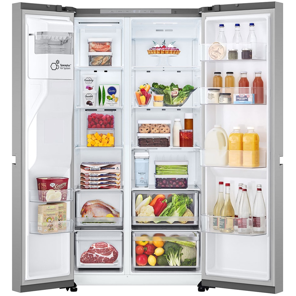 Side by Side LG GSLC41PYPE, No Frost, 641 l, H 179 cm, Clasa E, Dozator apa, argintiu