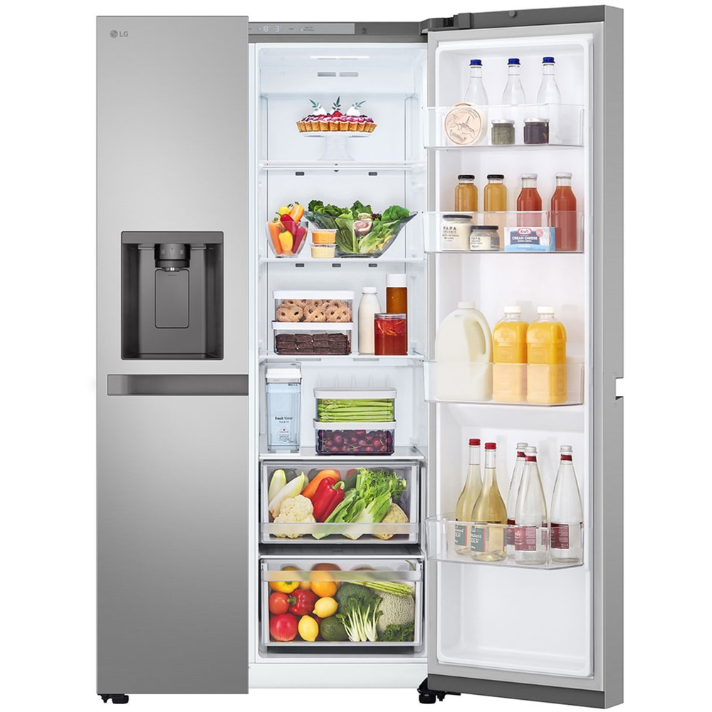 Side by Side LG GSLC41PYPE, No Frost, 641 l, H 179 cm, Clasa E, Dozator apa, argintiu