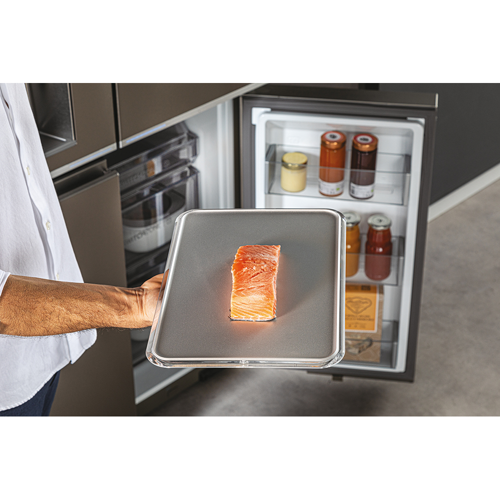 Side by Side HAIER HCR7918EIMP, Total No Frost, 601 l, H 177.5 cm, Clasa E, Dozator apa, inox