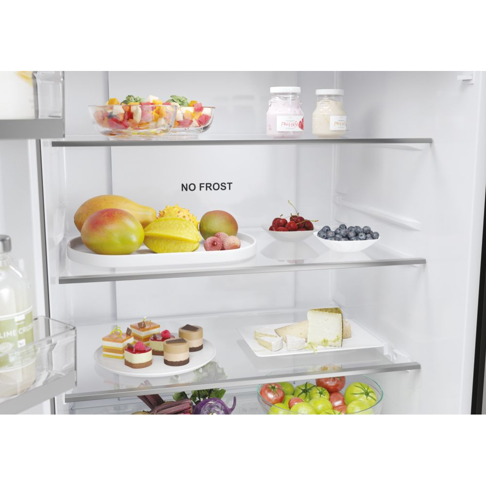 Side by Side HAIER HFR5719EWMG, No Frost, 444 l, H 190 cm, Clasa E, Dozator apa, argintiu