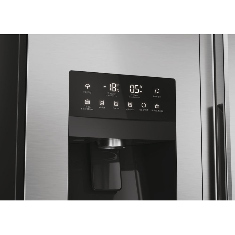 Side By Side HAIER HSR5918DIMP, No Frost, 511 l, H 177 cm, Clasa D, Dozator apa, inox