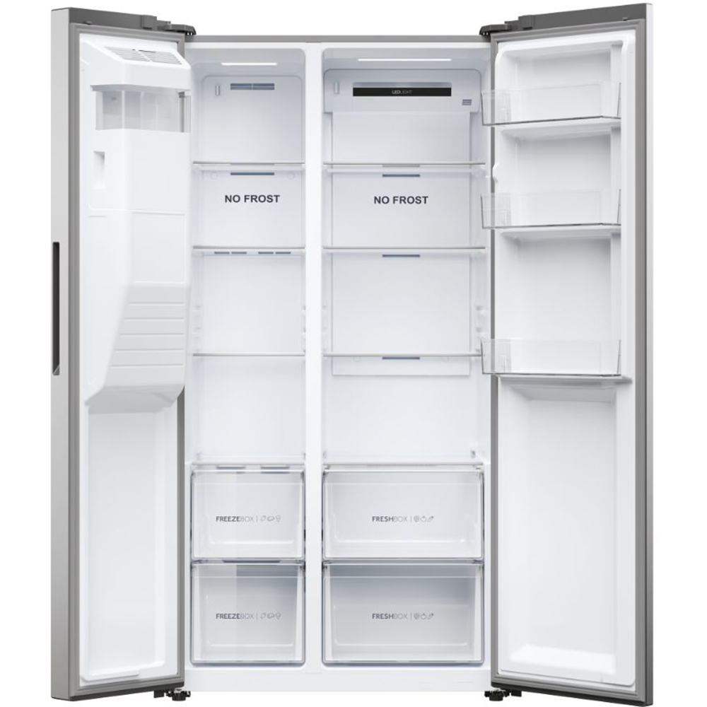 Side By Side HAIER HSR5918DIMP, No Frost, 511 l, H 177 cm, Clasa D, Dozator apa, inox