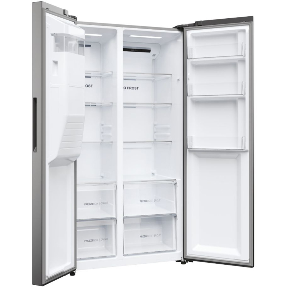 Side By Side HAIER HSR5918DIMP, No Frost, 511 l, H 177 cm, Clasa D, Dozator apa, inox