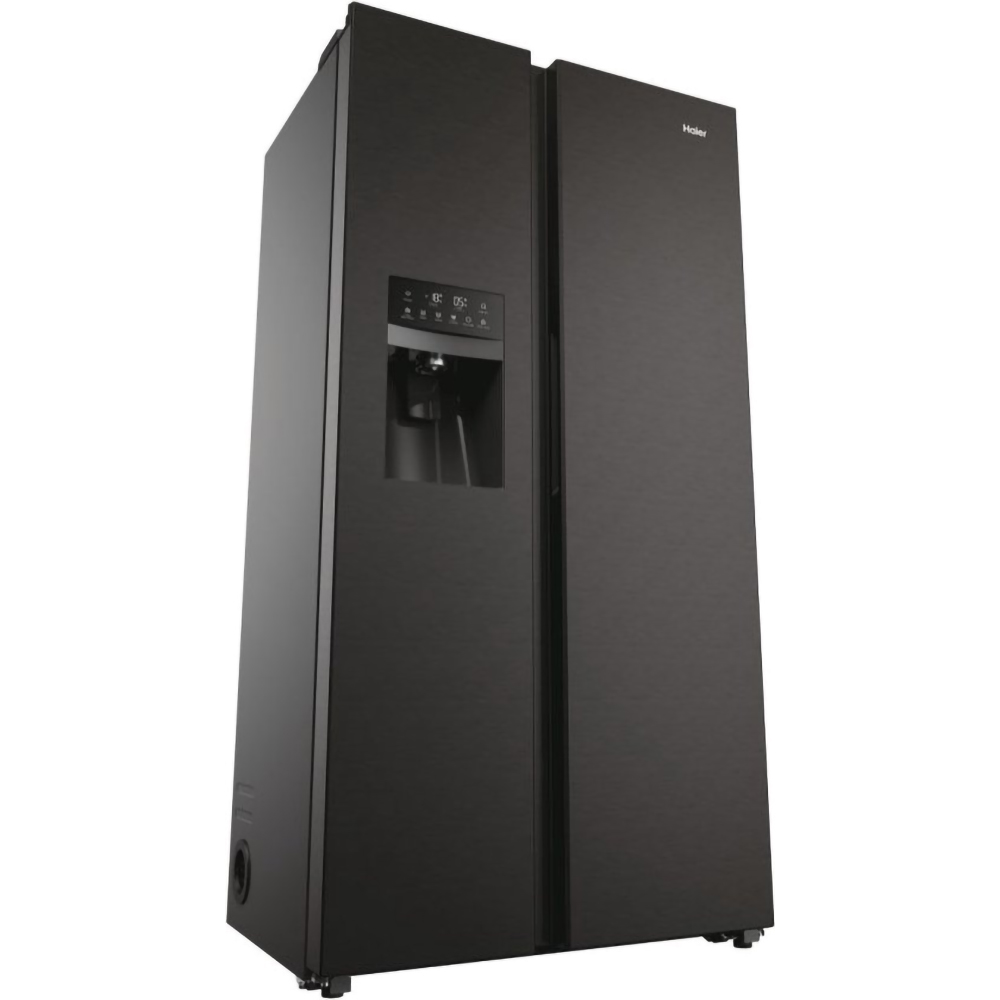 Side by Side HAIER HSR5918DIPB, No Frost, 511 l, H 177 cm, Clasa D, Dozator apa, negru