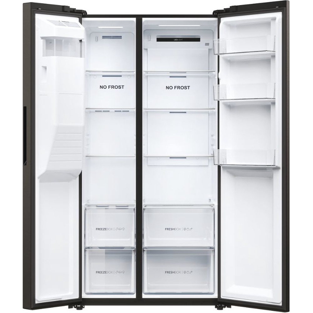 Side by Side HAIER HSR5918DIPB, No Frost, 511 l, H 177 cm, Clasa D, Dozator apa, negru