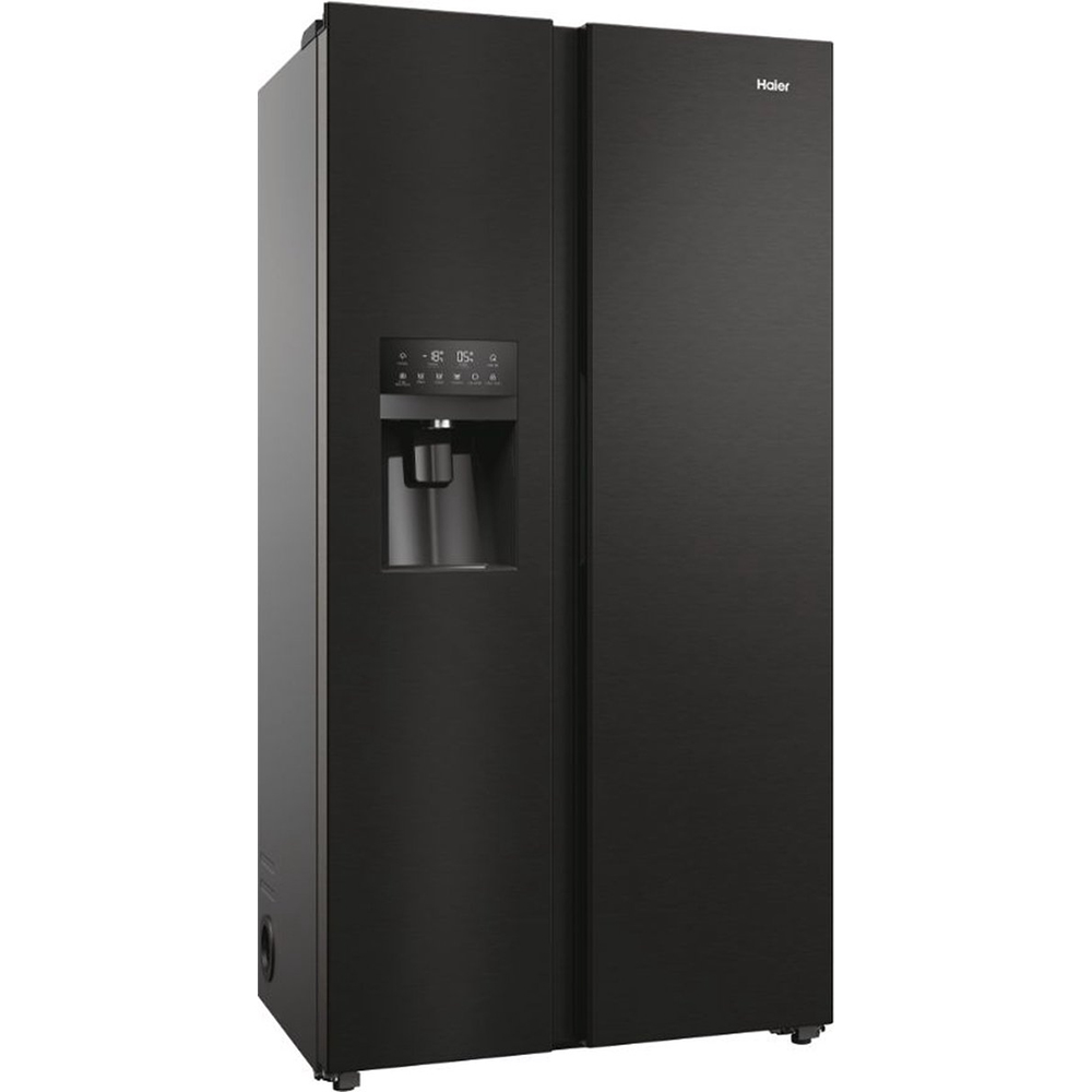 Side by Side HAIER HSR5918DIPB, No Frost, 511 l, H 177 cm, Clasa D, Dozator apa, negru
