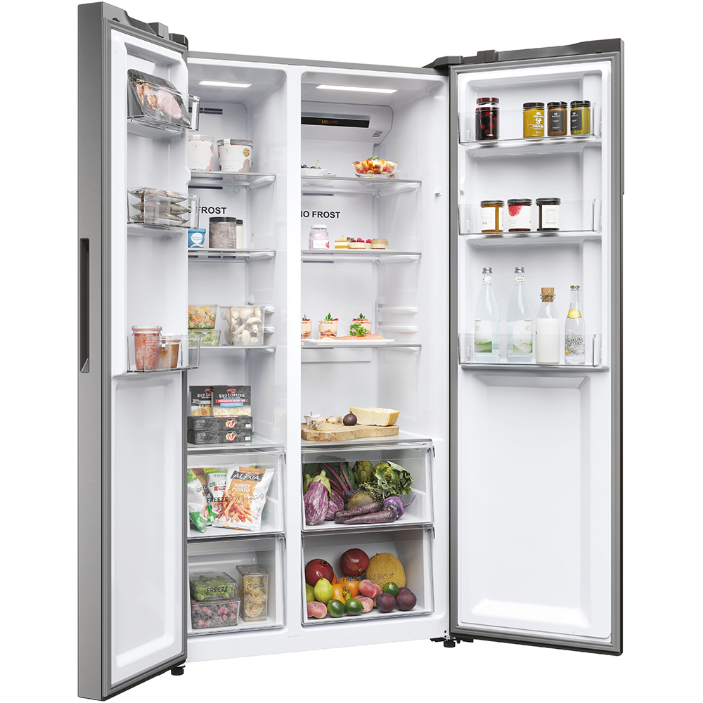 Side by Side HAIER HSR5918DNMP, Total No Frost, 528 l, H 178 cm, Clasa D, inox