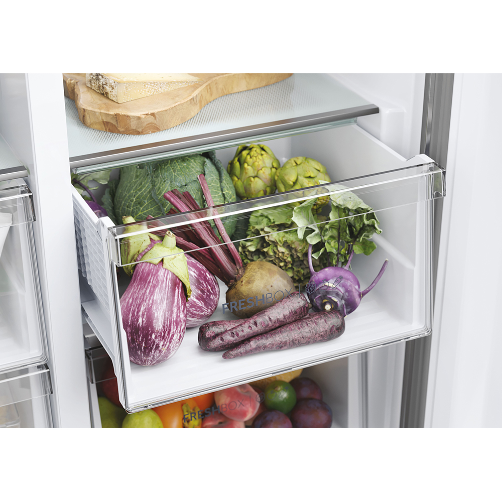 Side by Side HAIER HSR5918DWMP, Total No Frost, 521 l, H 177.5 cm, Clasa D, Dozator apa, inox