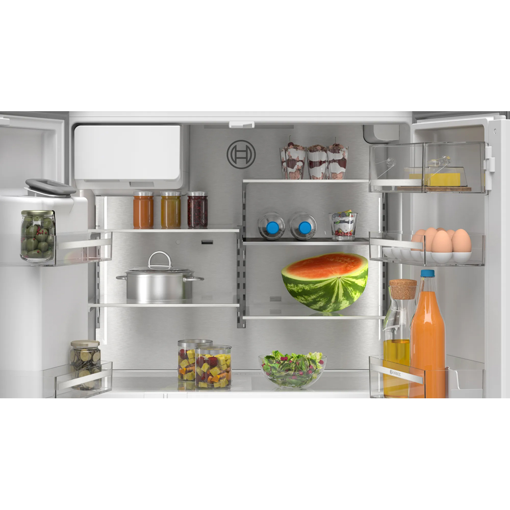 Side by Side BOSCH KFD96APEA, No Frost, 574 l, H 183 cm, Clasa E, Dozator apa, inox antiamprenta