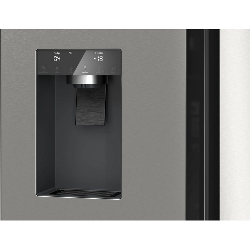 Side by Side BOSCH KFD96APEA, No Frost, 574 l, H 183 cm, Clasa E, Dozator apa, inox antiamprenta