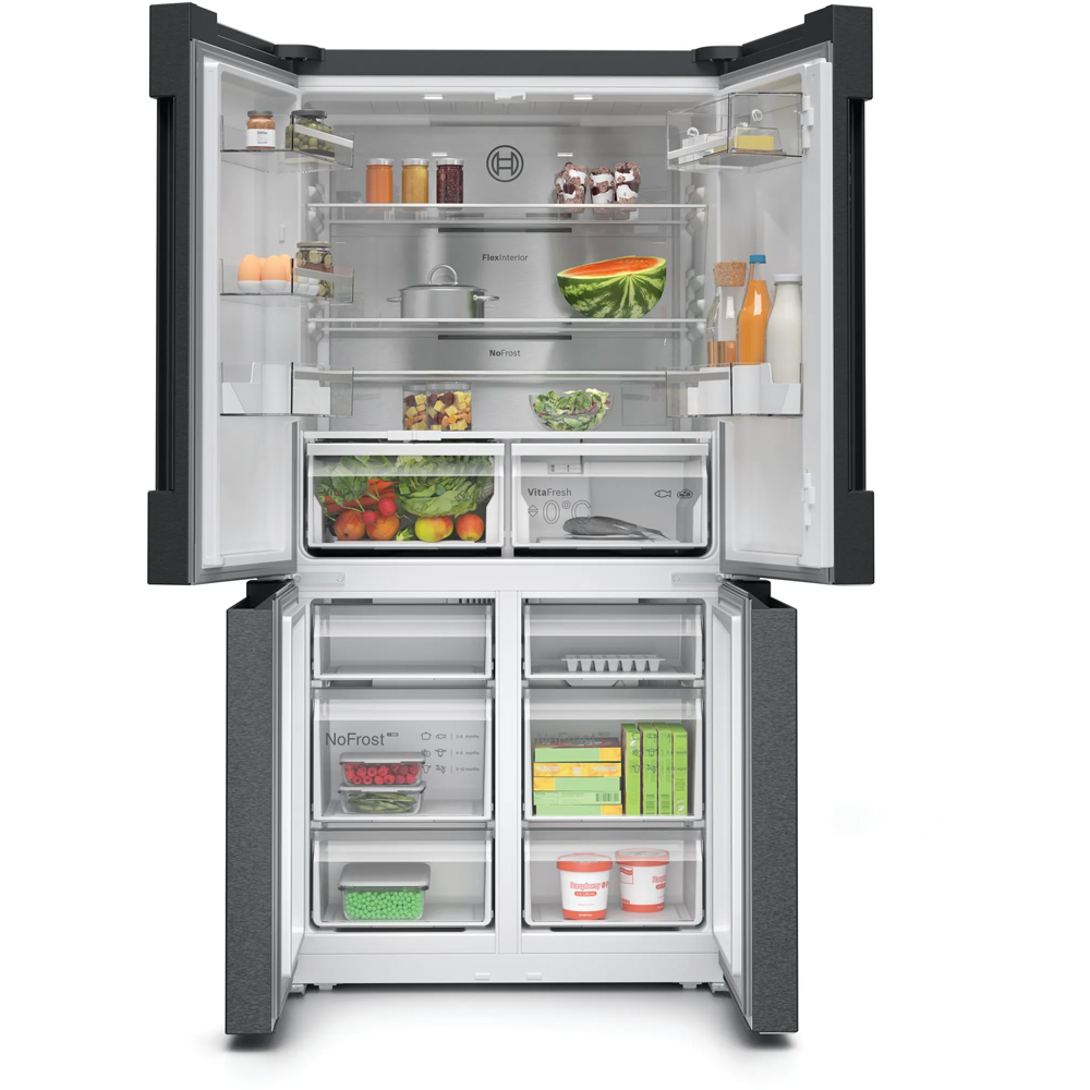 Side by Side BOSCH KFN96AXEA, No Frost, 605 l, H 183 cm, Clasa E, dark inox
