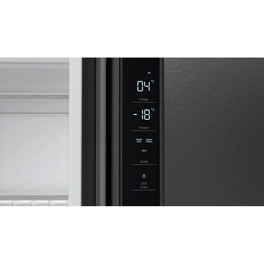 Side by Side BOSCH KFN96AXEA, No Frost, 605 l, H 183 cm, Clasa E, dark inox