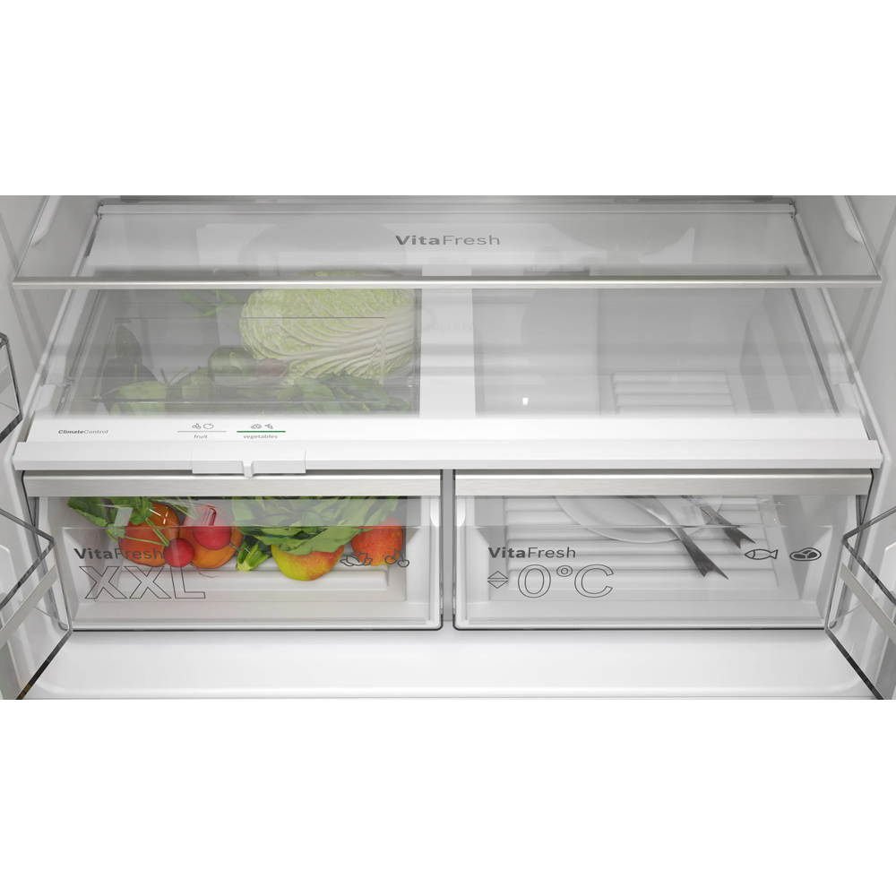 Side by Side BOSCH KFN96AXEA, No Frost, 605 l, H 183 cm, Clasa E, dark inox