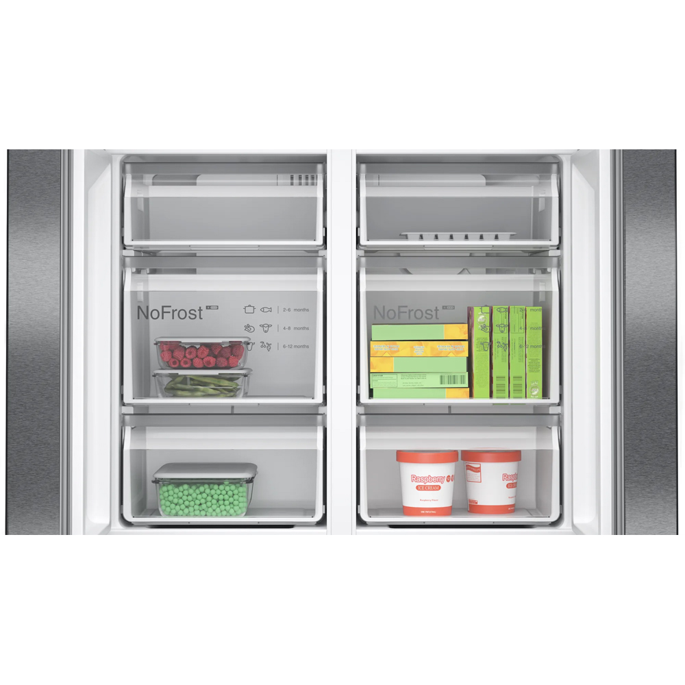 Side by Side BOSCH KFN96AXEA, No Frost, 605 l, H 183 cm, Clasa E, dark inox