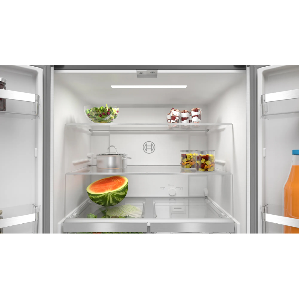 Side by Side BOSCH KMC85LBEA, No Frost, 547 l, H 189.5 cm, Clasa E, sticla neagra