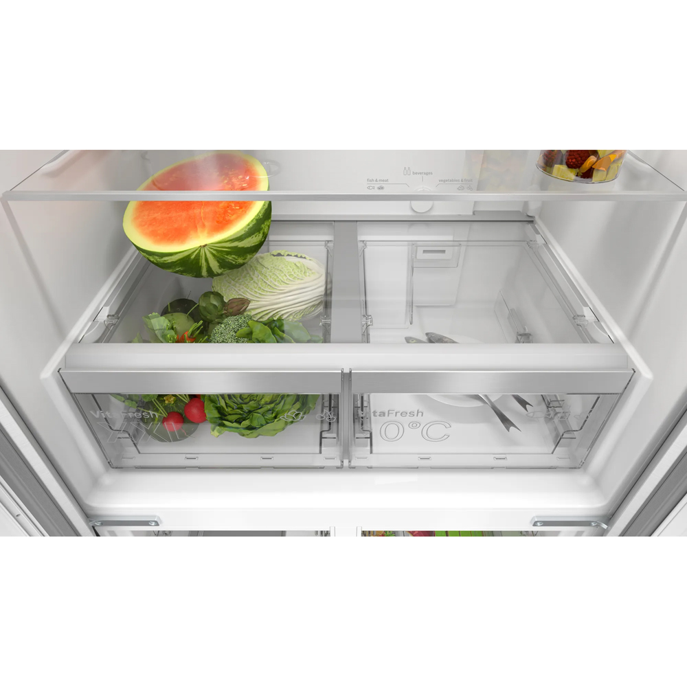 Side by Side BOSCH KMC85LBEA, No Frost, 547 l, H 189.5 cm, Clasa E, sticla neagra