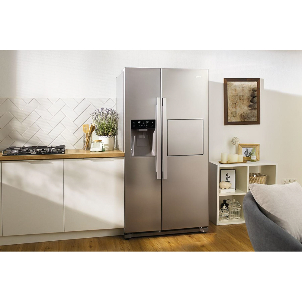 Side by Side GORENJE NRS9182VXB1, NoFrost Plus, 560 l, H 179 cm, Clasa E, Dozator apa, gri