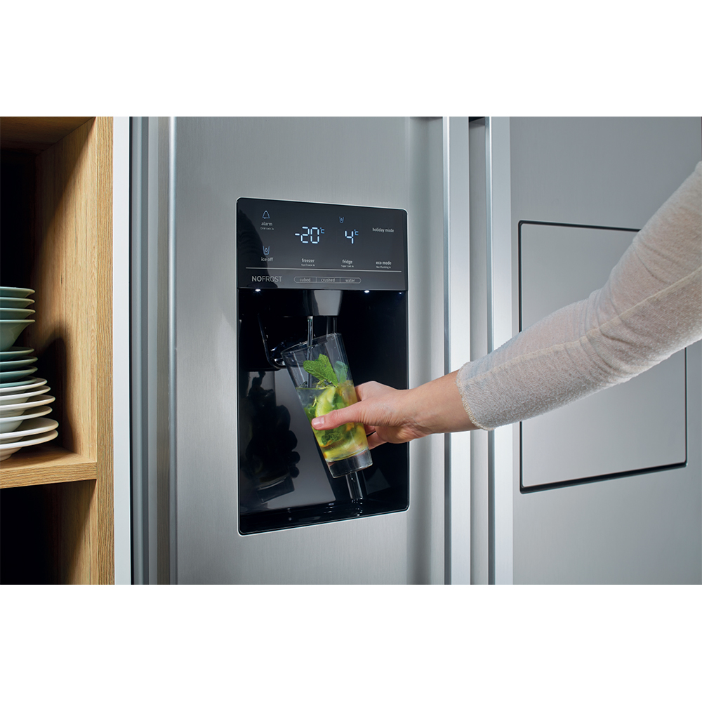 Side by Side GORENJE NRS9182VXB1, NoFrost Plus, 560 l, H 179 cm, Clasa E, Dozator apa, gri