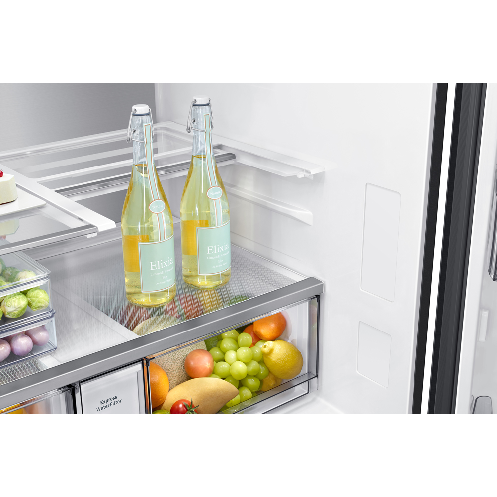 Side by Side SAMSUNG Family Hub RF65DG9H0EB1EO, No Frost, 636 l, H 183 cm, Clasa E, Wi-Fi, Dozator apa, dark inox