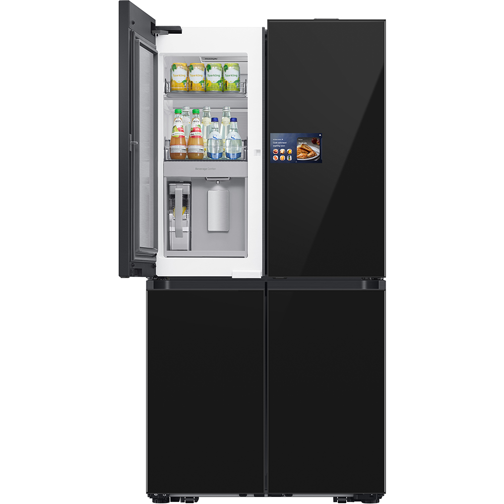 Side by Side SAMSUNG RM90F67CECEO, No Frost, AI Home 9'', 654 l, H 185.3 cm, Clasa E, Dozator apa, sticla neagra