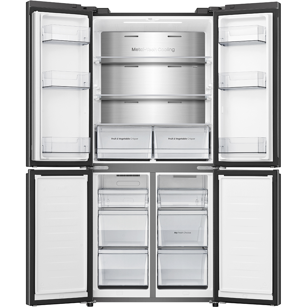 Side by Side HISENSE RQ5P470SAFE, Total No Frost, 483 l, H 178.5 cm, Clasa E, Wi-Fi, negru