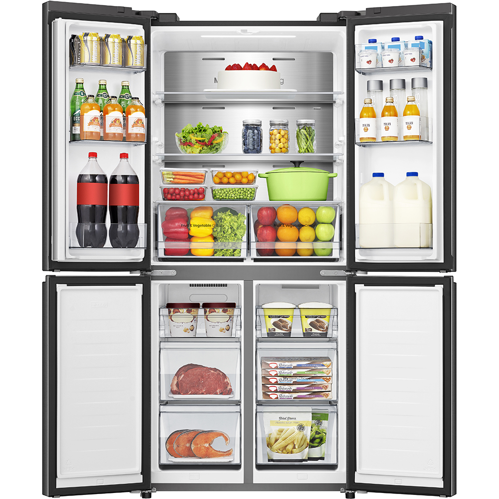 Side by Side HISENSE RQ5P470SAFE, Total No Frost, 483 l, H 178.5 cm, Clasa E, Wi-Fi, negru