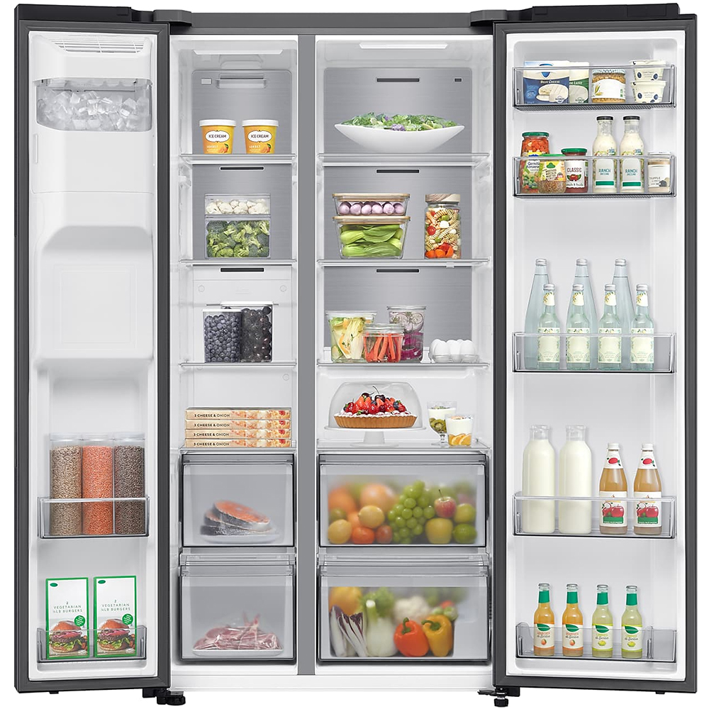 Side by Side SAMSUNG RS70F64KDFEO, No Frost, AI Energy, 640 l, H 178.4 cm,Clasa D, Dozator apa, dark inox