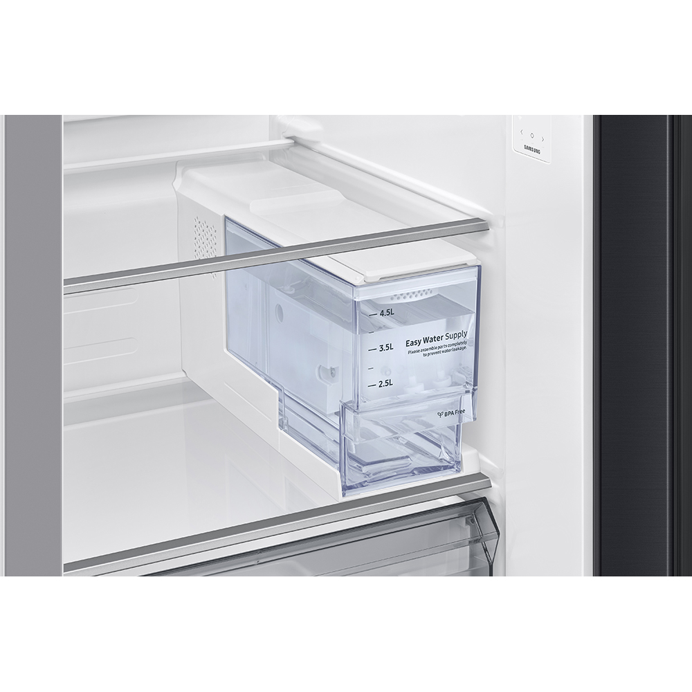 Side by Side SAMSUNG RS70F65KEFEO, No Frost, AI Energy, 640 l, H 178.4 cm, Clasa E, Dozator apa, dark inox