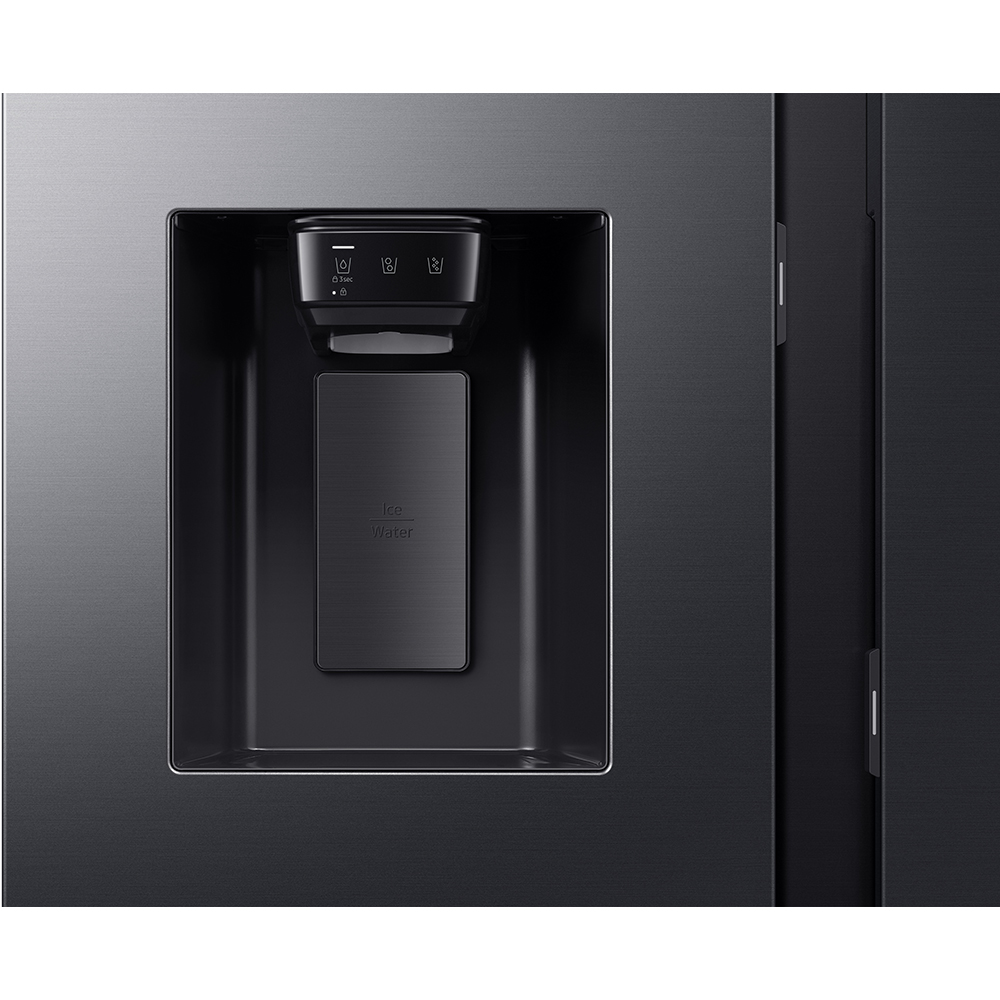 Side by Side SAMSUNG RS80F66KBFEO, No Frost, AI Energy, 634 l, H 178.4 cm, Clasa B, Dozator apa, dark inox