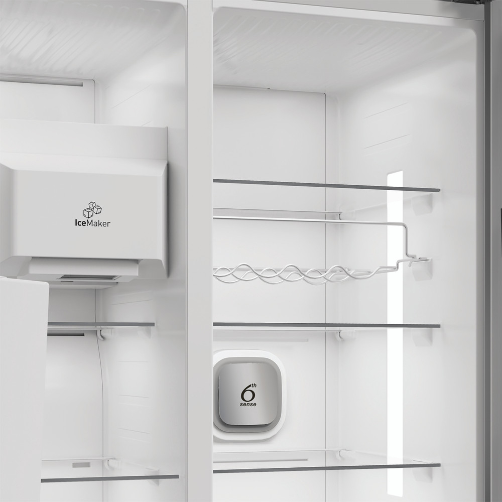 Side by Side WHIRLPOOL WHG2 6574W X5E, No Frost, 578 l, H 179 cm, Clasa D, Dozator apa, inox