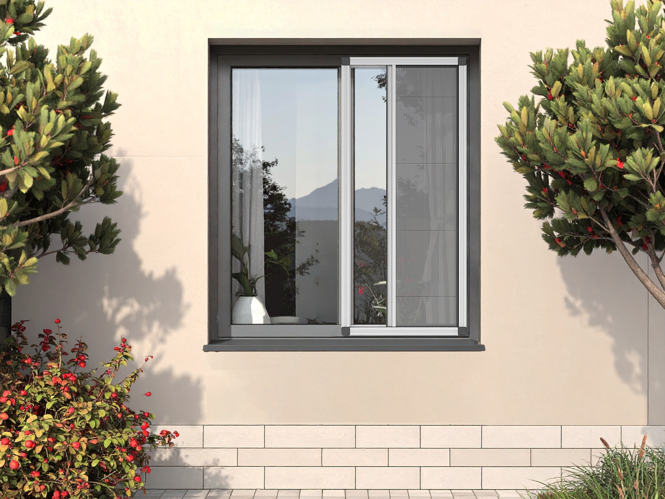 Plasa tantari, PVC, aluminiu, 56 x 56 cm, alb