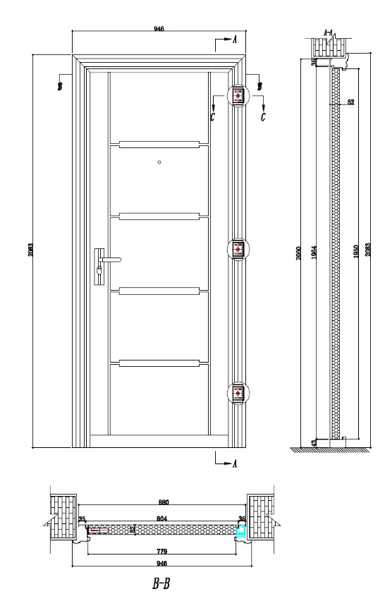 Usa de intrare pentru apartament Square, fara geam, stanga, otel, 88 x 205 cm, antracit