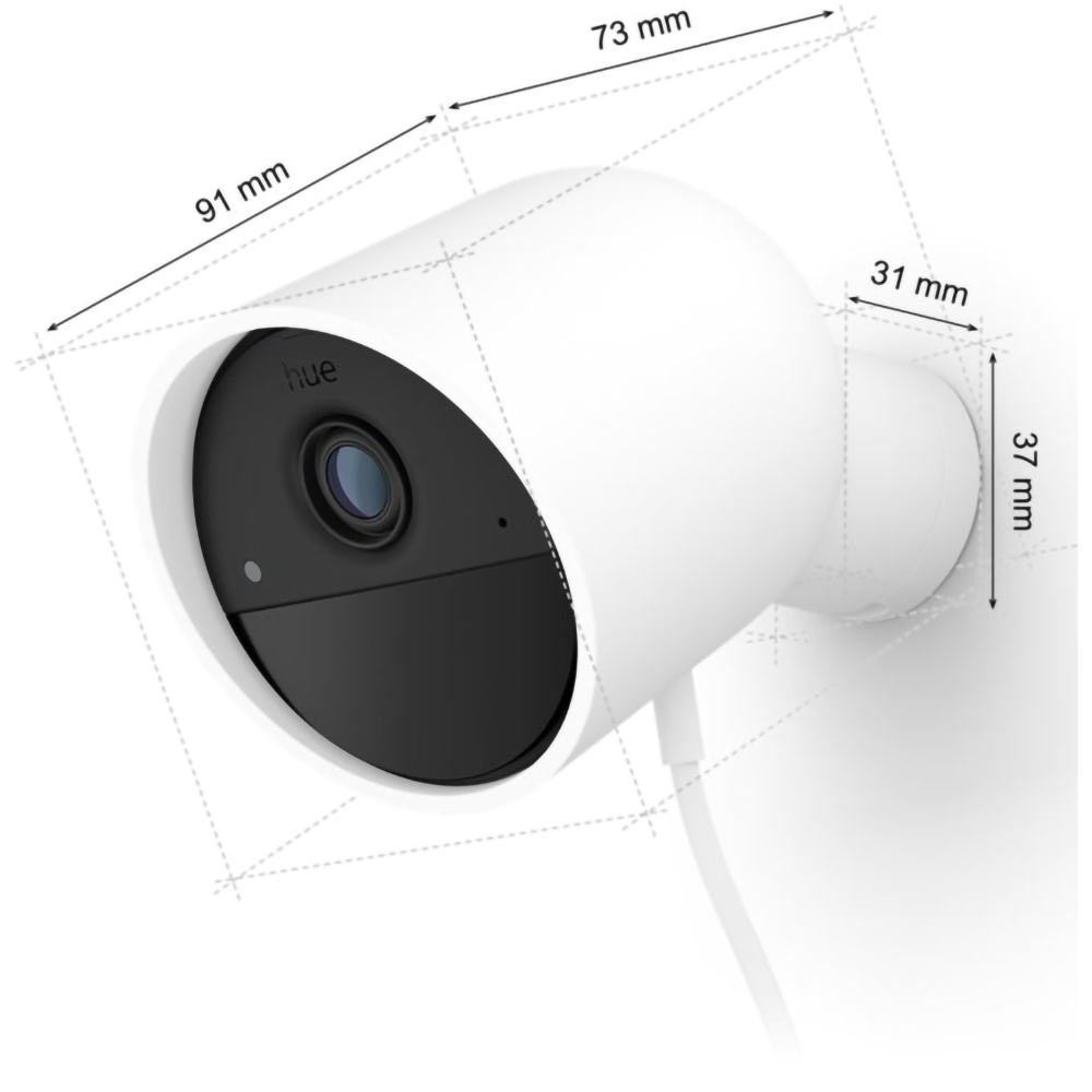 Camera IP Wireless exterior PHILIPS HUE Secure, Full HD 1080p, IR, Night vision, alb