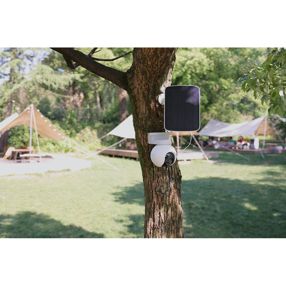 Kit Camera IP 4G EZVIZ EB8, 2K, panou solar , 10400 mAh, Smart IR, Motion Detection, alb