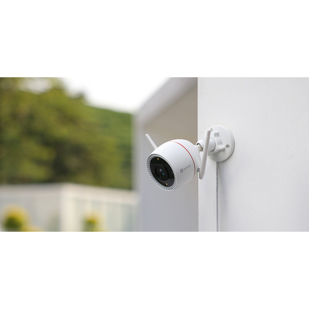 Kit de supraveghere video EZVIZ H3C, 2K, 4 camere, Wi-Fi, 8 canale, Color Night Vision, alb