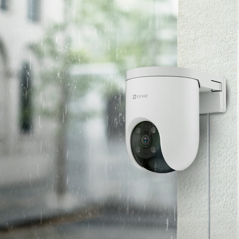 Camera IP Wireless EZVIZ H8c Pro, 3K, 5 MP, IR 30m, sirena, microfon, Auto-Zoom Tracking, alb