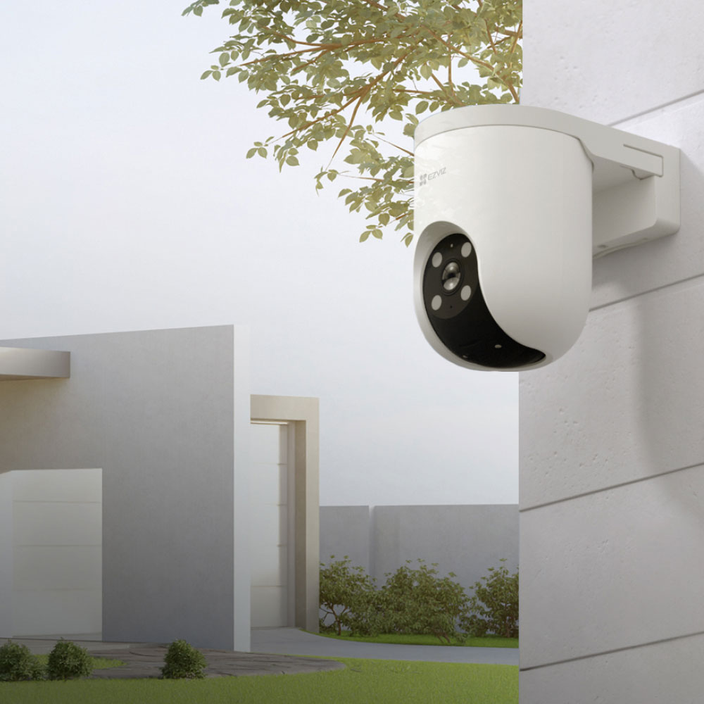 Camera IP Wireless EZVIZ H8c Pro, 4K, 8MP, IR 30m, sirena, microfon, Auto-Zoom Tracking, alb