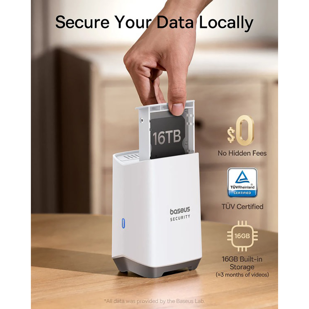 Camera IP Wireless BASEUS S1, 2K, 1296 p, IR, Night Vision, alb