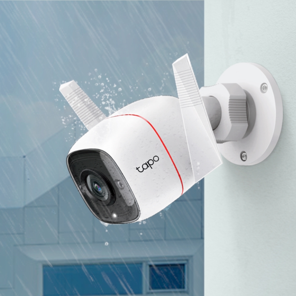 Camera IP Wireless exterior TP-LINK Tapo TC65, 3MP, SFHD 1296p, IR, Night Vision, alb